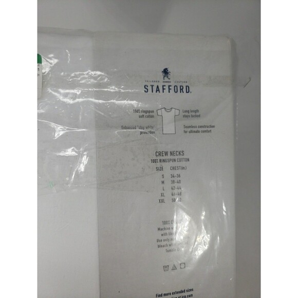 Stafford JCP Large 4 Crew Neck T-Shirts 100% Cotton Ultra Soft NOS Open Package - Picture 13 of 16